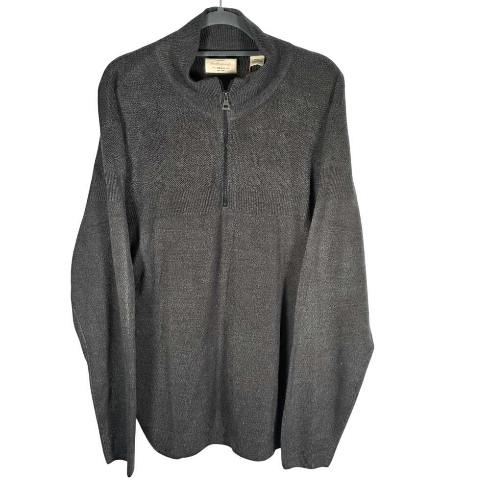 NWT Weatherproof Vintage Men’s Charcoal Gray Quarter Zip Knit Sweater XXL